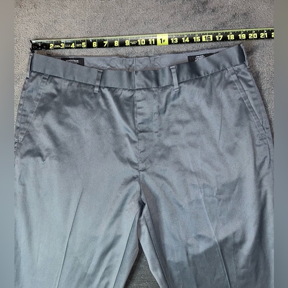 Nordstrom Men’s Shop Size 38W 32L Gray Athletic Fit Wedding Office Dress Pants - Picture 5 of 13